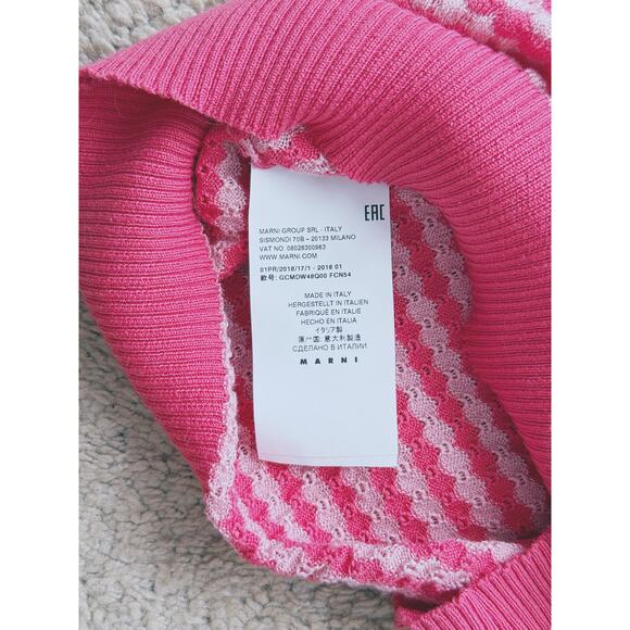 Marni Knit Sleeveless Jumper Top Honeycomb Pink Small Designer Coquette Preppy - Picture 6 of 6